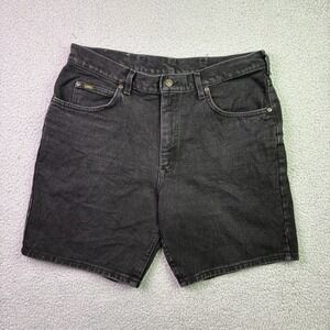 Vintage Lee Denim Shorts Mens 34 Black 90s Made in USA Jorts 80s Workwear